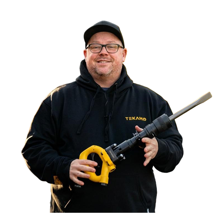 Man holding BIG CHOOCH Heavy-Duty Air Hammer